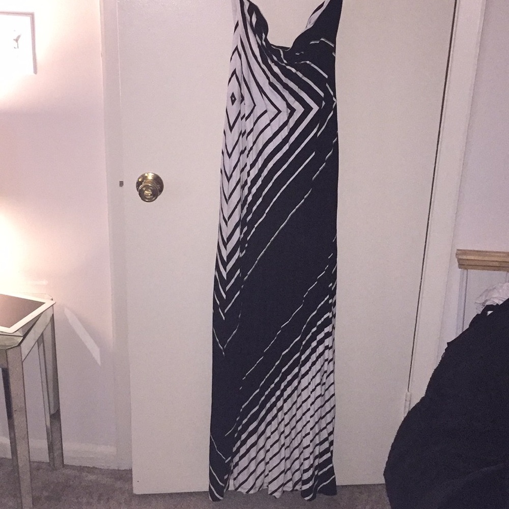 White House black market stripe tube maxi dress